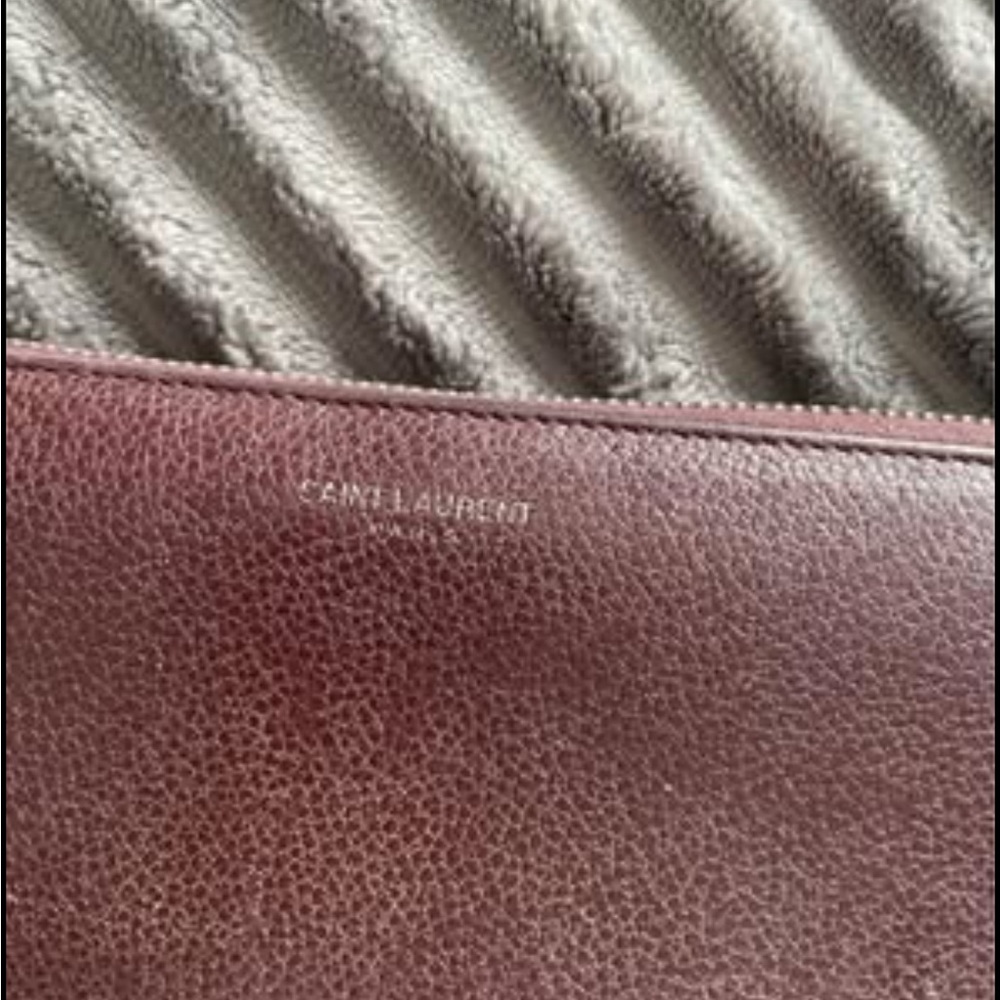 Saint Laurent Paris Burgundy Zip Wallet Leather YSL - Picture 6 of 10